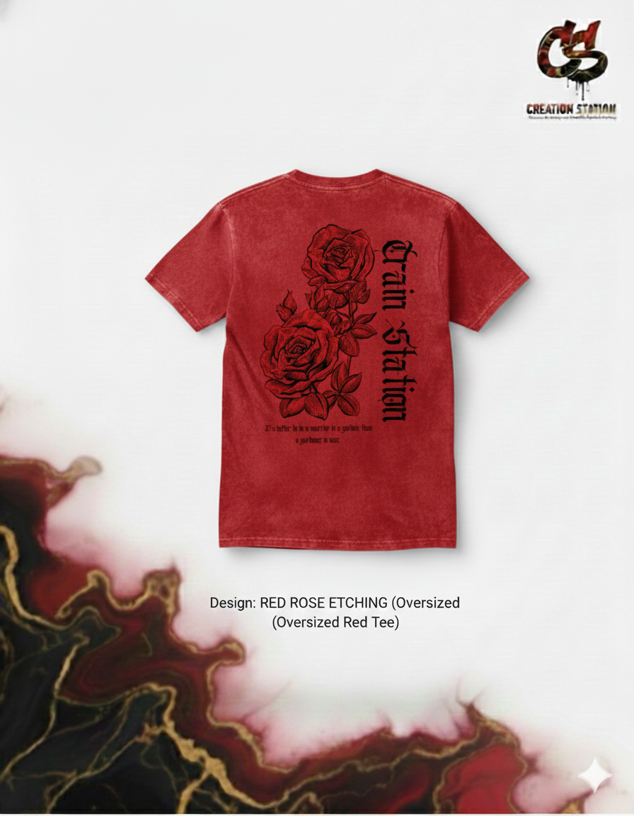 Red Rose Etching Tee